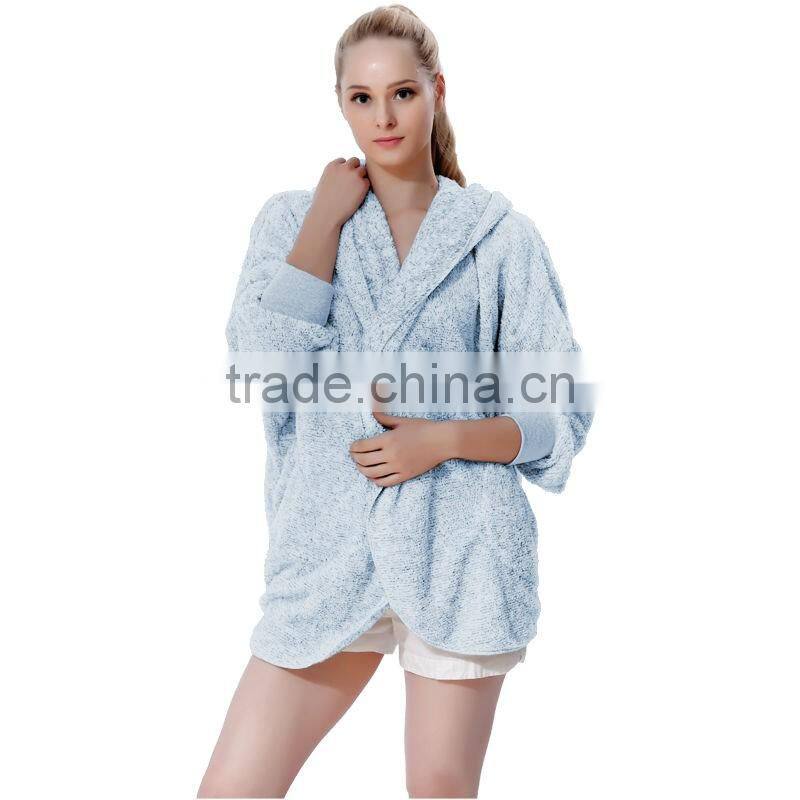 2016 Spring Fashion Oversized Fleece Cardigan Women Two-Tone Open Front Shrug Cardigan polar jacket With Hood And Pocket