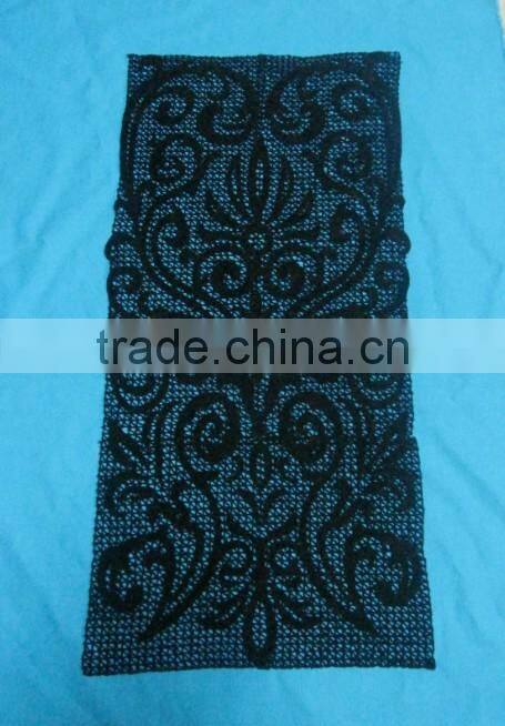 Black cotton crochet lace fabric for clothes pattern design