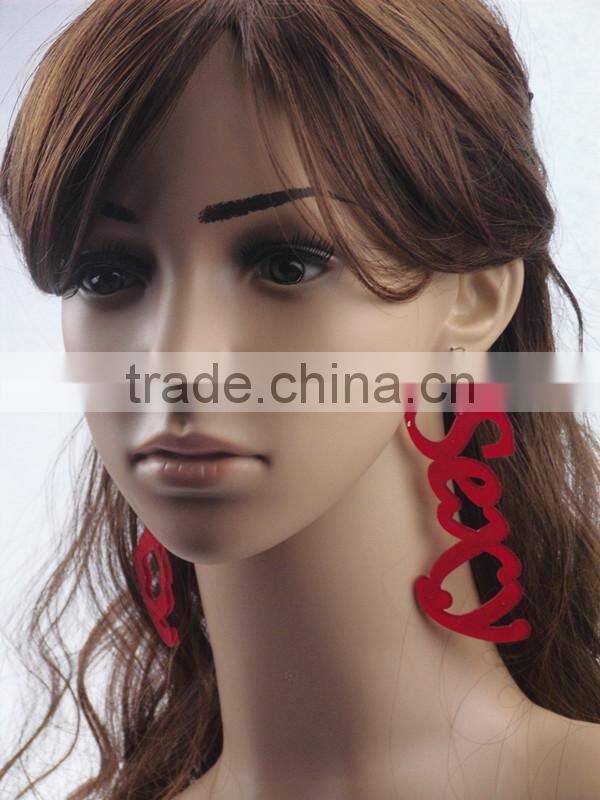 2015 large size letter Punk earring jewelry Hip Hop custom acrylic initial letter earring new design acrylic alphabet earrings