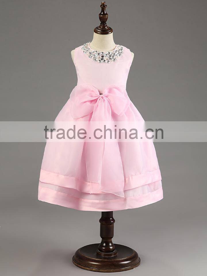 MGOO Brand Design OEM Services Stock Pink Party Dress For Girl 10 Years Old Girl Dress Organza Tulle Dress MGT001-3