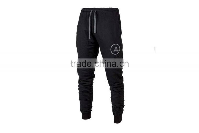 Wholesale Black Cotton Poly Spandex Men's Joggers Custom Printed Tapered Jogger Pants Fashion Sweatpants Trackuits Bottoms
