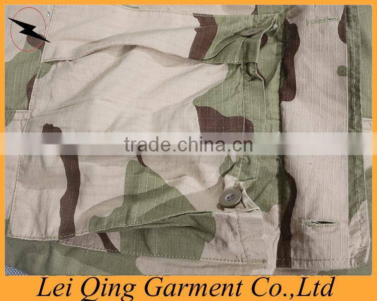 Mens top quality pockets camouflage knee zipper pants