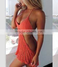 Sexy Hot One Piece Swimsuit Push Up Bikini Hollow Crochet Knitting Bikini
