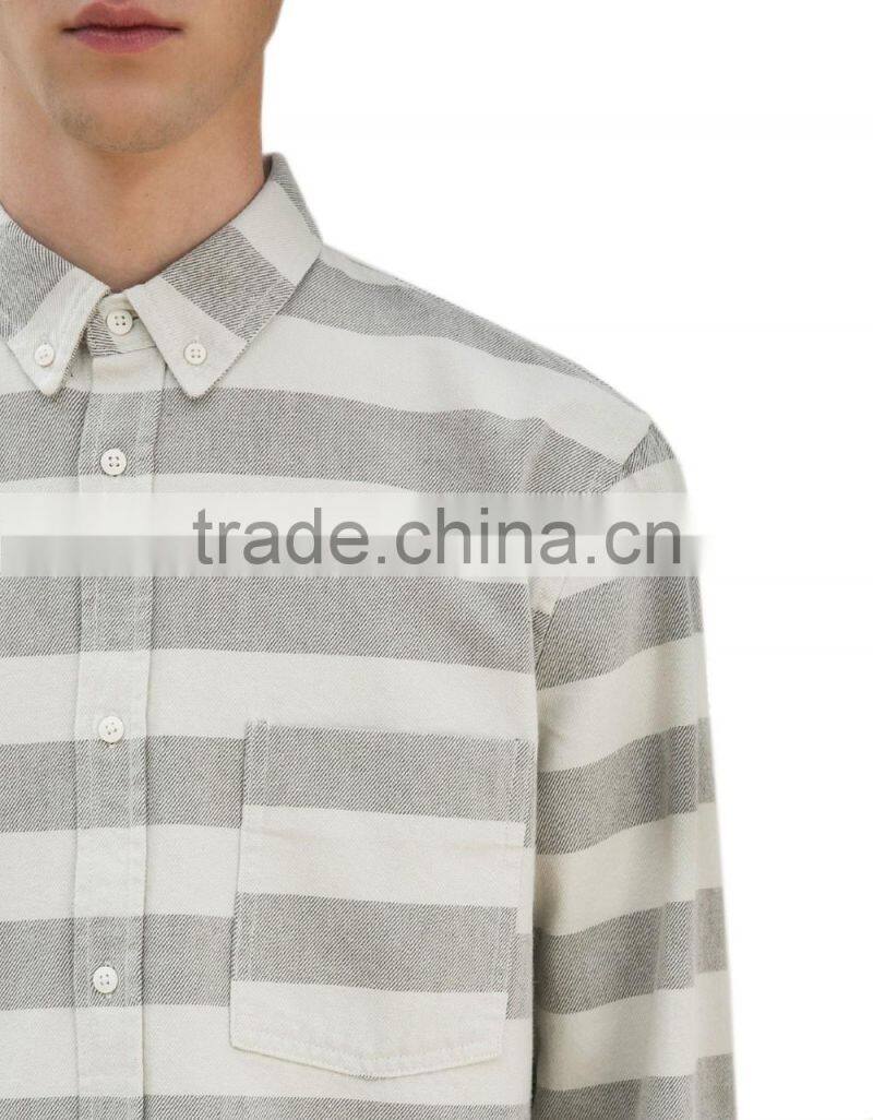 100% cotton loose design mens striped shrits