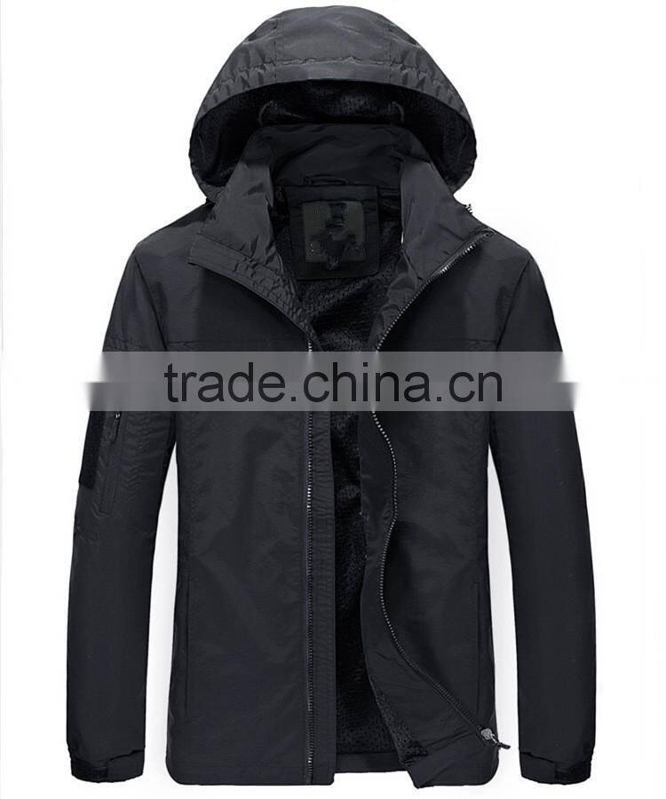 Black Classic Plain Windproof Comfortable Softshell Jacket