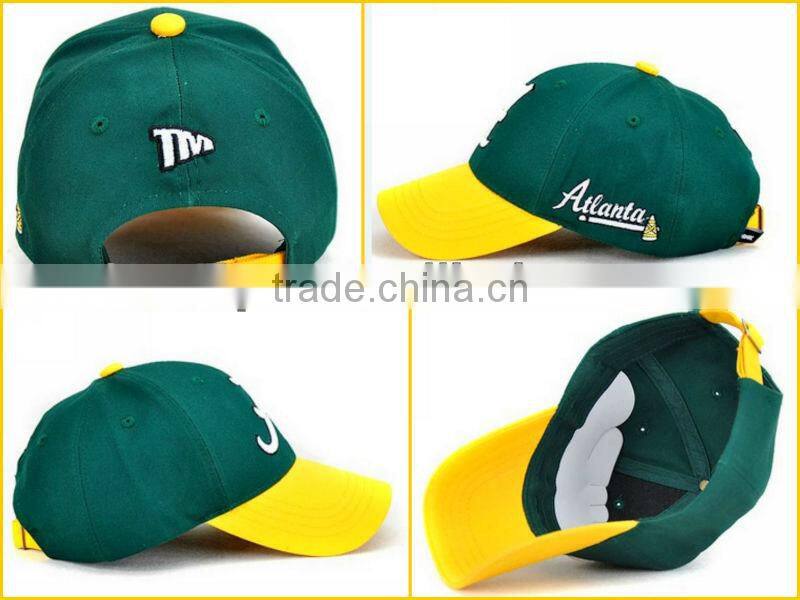 Navy Blue 3D embroidery Custom Brim Hat /Fashion Satin Baseball Caps