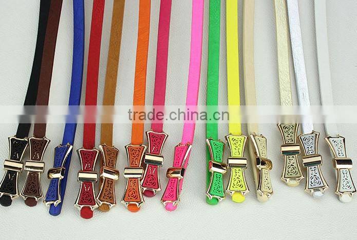 MOQ 1pc high quality shinny 14 different colors beautiful metal buckle cheap price belt for women belt cummerbund