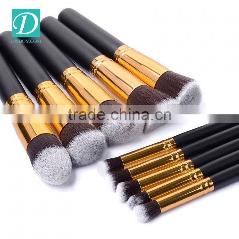 Black Wood Oval Handle Makeup Brushes