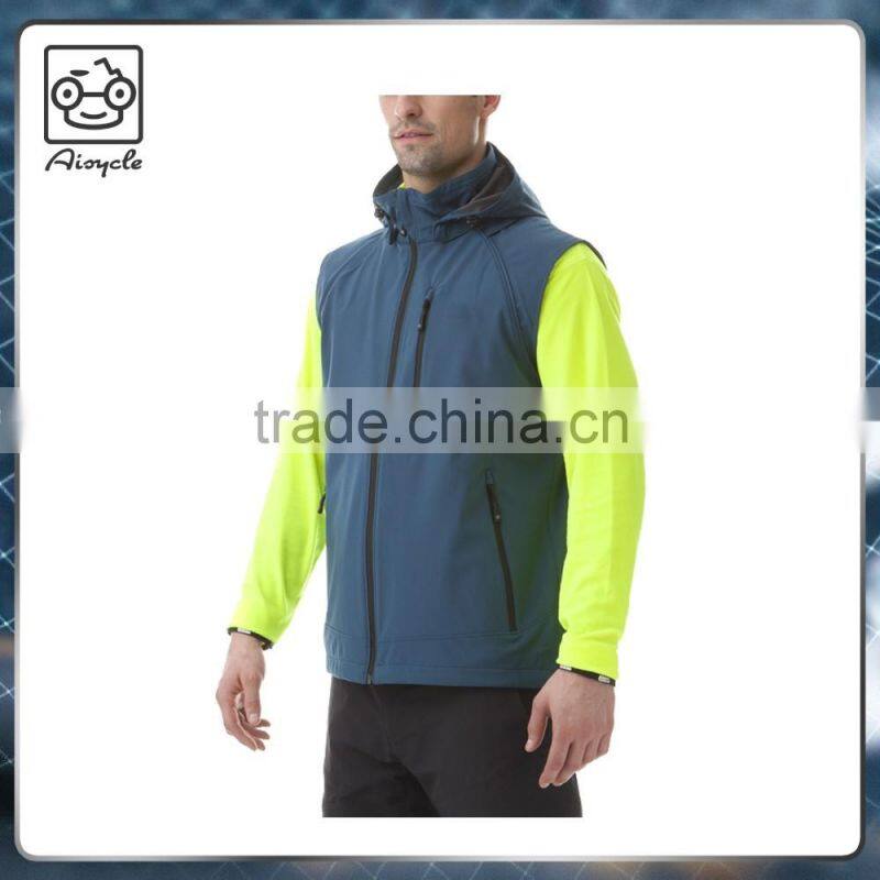 Hot sale men vest jacket fleece sleeveless detachable hood
