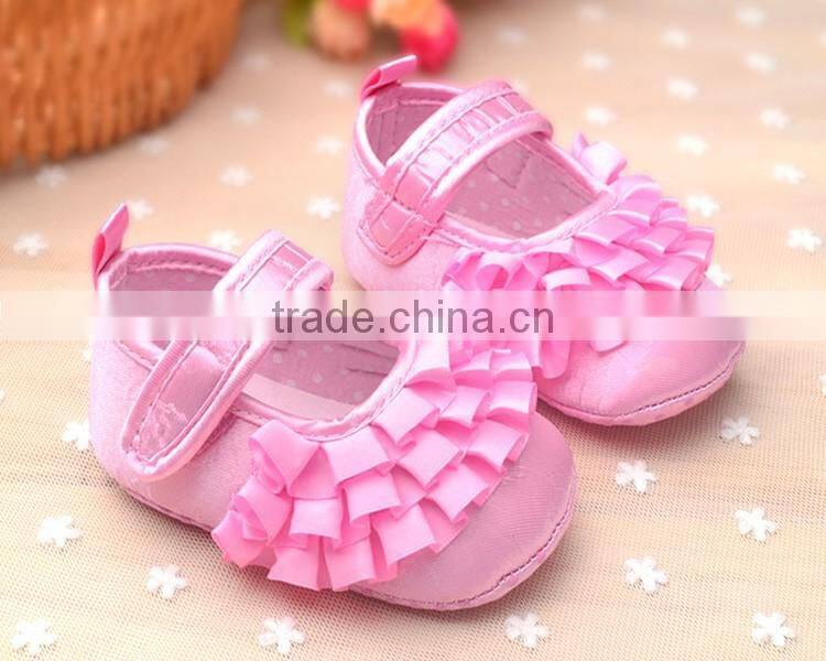 Princess series ribbon flower baby girl's shoes