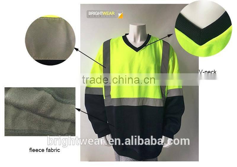 100% polyester Contrast safety sweatshirt with reflective tape meet AS/NZS 1906.4:2010