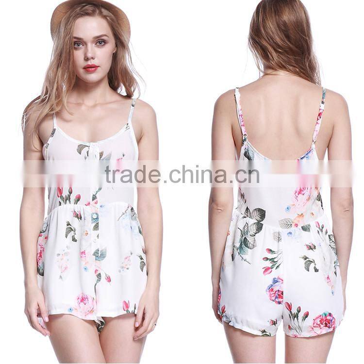Summer chiffon sexy women backless slip mini jumpsuit casual sexy summer dresses pants