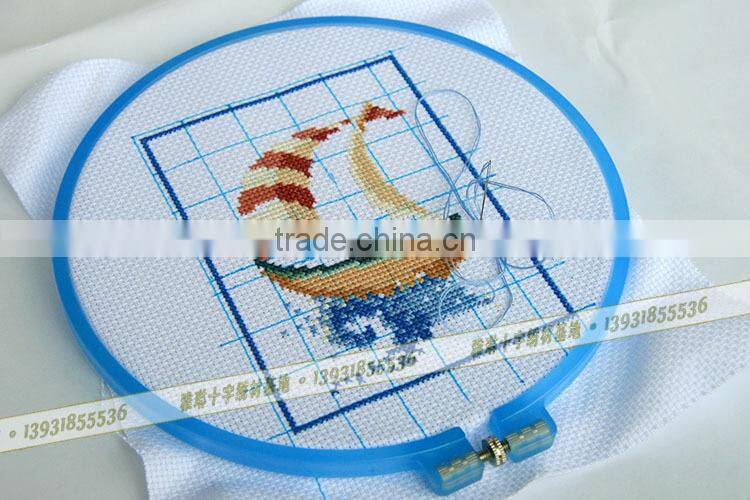 Cross stitch hoop colorful diameter 24cm plastic cross stitch embroidery hoop handy adjustalbe ring hoop frames