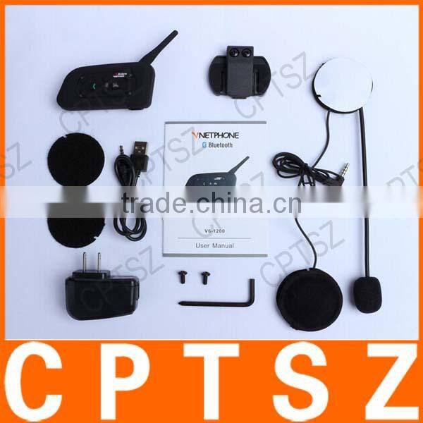 V6-1200 wireless communication system motorcycle Helmet intercom headset BT Bluetooth Intercom bluetooth walkie talkie