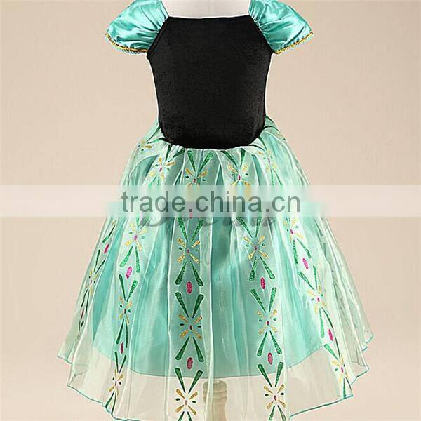 Wholesale Frozen dress Children performing dress Frozen Anna fashion dress high quality