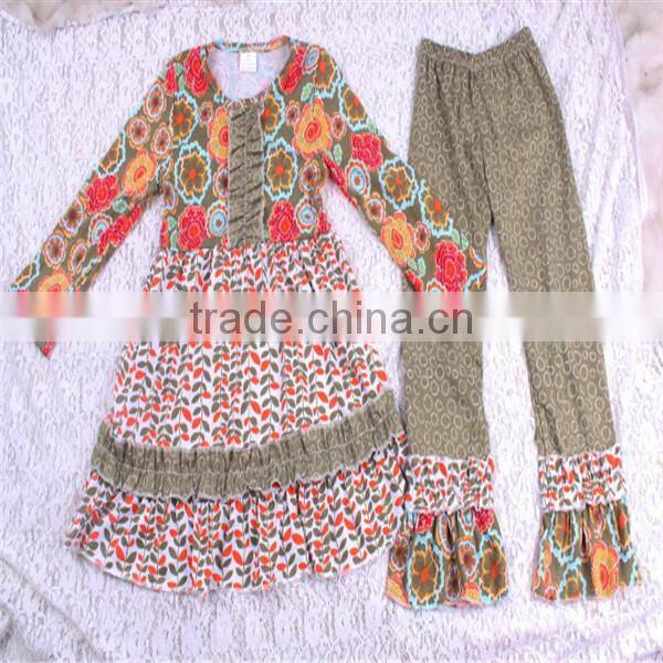 Yiwu Children Christmas Costumes For Babies Long Sleeve Polka Dots Top And Ruffle Casual Pant Kids Clothes Hot Sale Suppliers