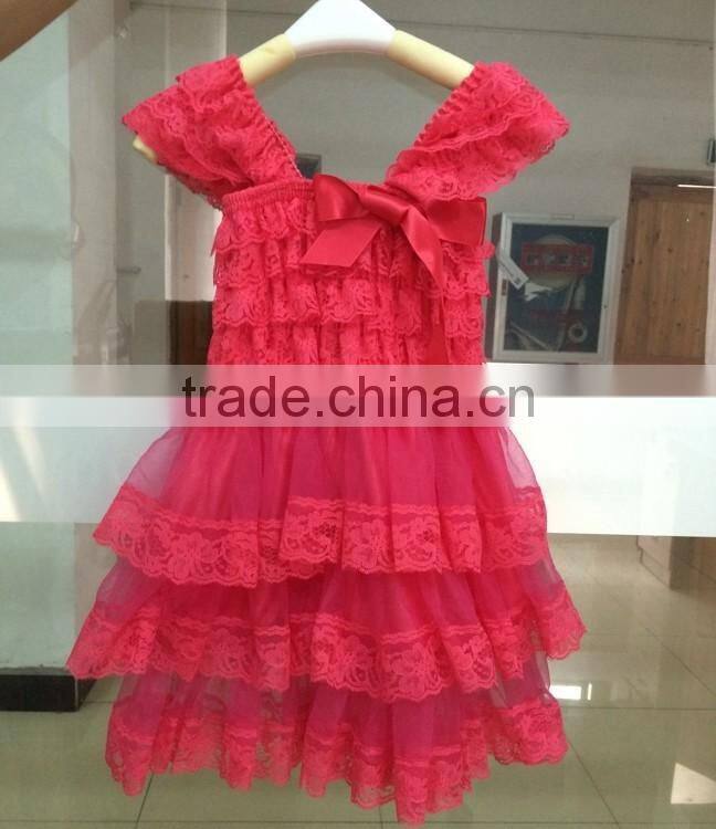 Wholesale high quality summer christening rustic grey lace dress girls M5061812