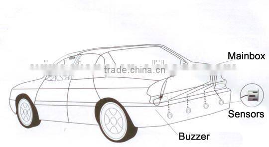 Car Parking Reverse backup Radar 2 sensors system with buzzer warning