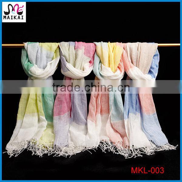 2015 new fashion linen cotton scarf and shawl wholesale