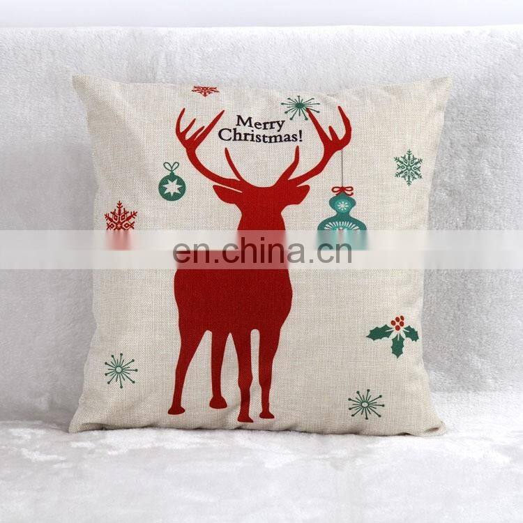 Creative Christmas Deer Linen Office Sofa Pillows Cushhion Cover