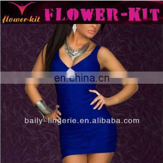 2014 Hot Sale Blue Sexy Mini Clubwear Dresses Girl Sexy Mini Dress