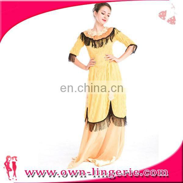 Medieval Renaissance Woman Queen Halloween Costume yellow