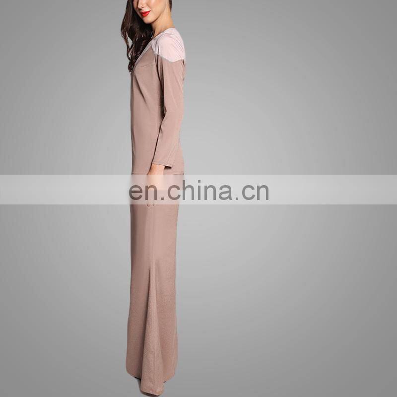 Modern Baju Kurung Long Sleeves Dress Beautiful Islamic Wear Muslim Women Suits