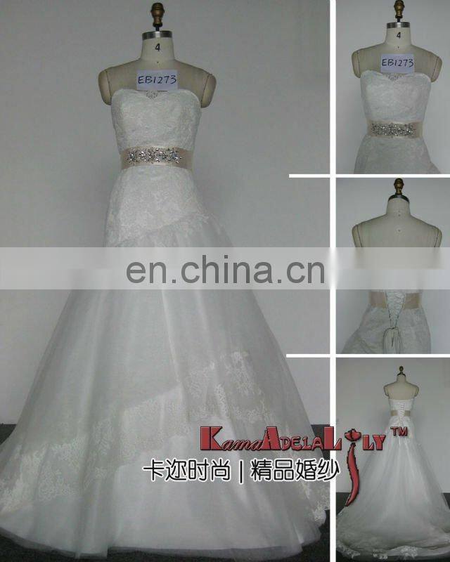 EB1273 Impire wedding dress with bowknot wedding gown