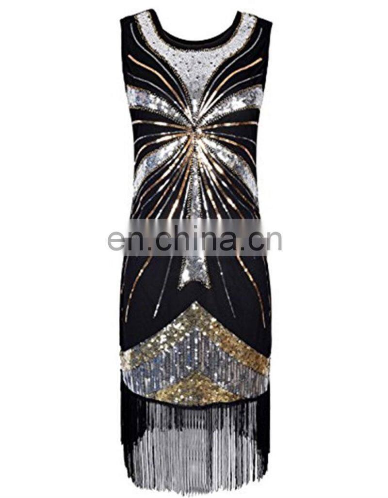 BestDance 1920s Gastby Party Dress Fringed Flapper Dress Halloween Costume Dress OEM