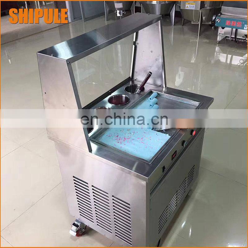 Single Pan Rolled Fried Ice Cream Machine Price / Single Round Pan Ice Frying Machine