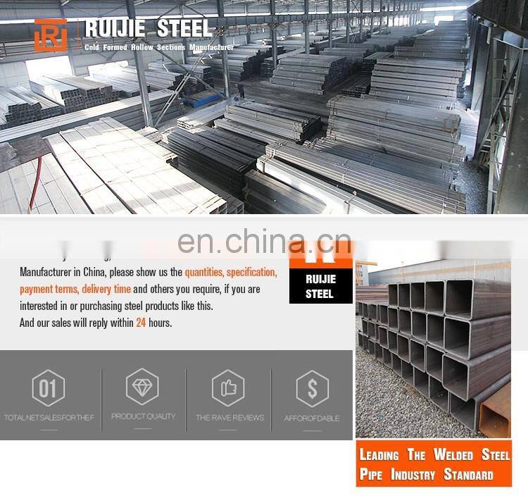 Black ERW SHS and RHS construction pipe 100*70* 3mm thick square steel tubing / rectangular steel pipes Q235 Q345 grade