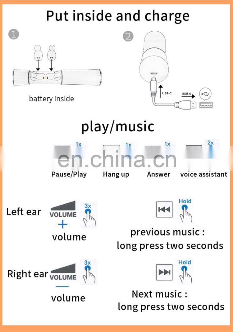 Amazon Hot sale blue tooth 5.0 earphones tws wireless headphone earphones