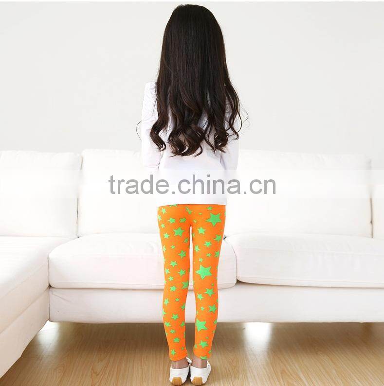 OEM 2015 Good Quality Breathable Star Printed Children Leggings