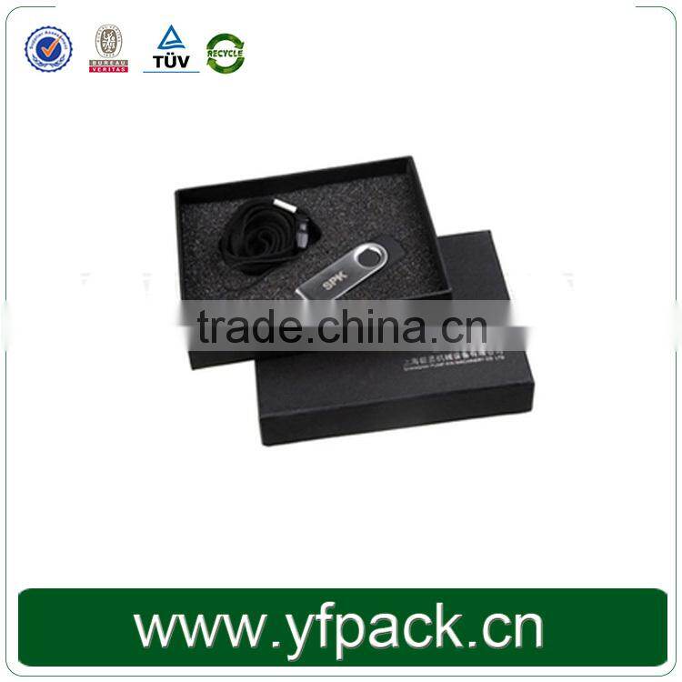 Luxury velvet black white cardboard paper gifts cufflink box