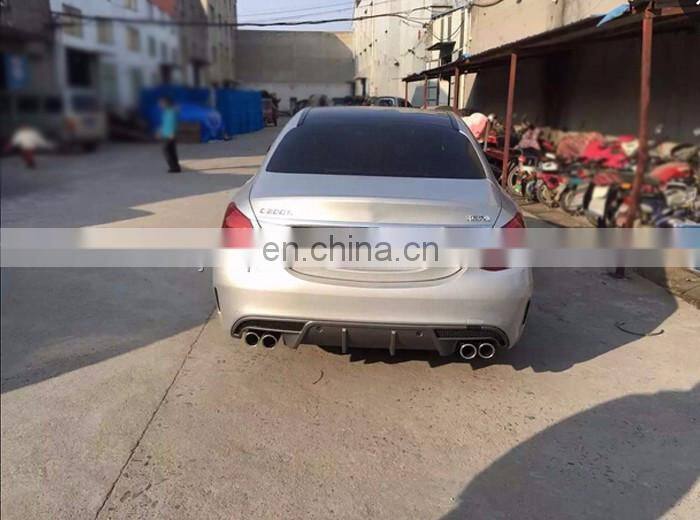Auto PP Steel W205 with Exhaust Tipes Rear Bumper Diffuser for Mercedes Ben z Sport