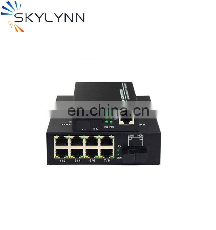 Ethernet 10/100M 4 Port Single Fiber Single Mode Tx 1310/Rx 1550 nm SC 20km Media converter