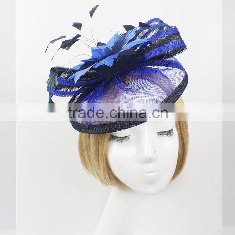 China Manufacturer Wholesale Wedding Bridal Fascinator Hat With feather