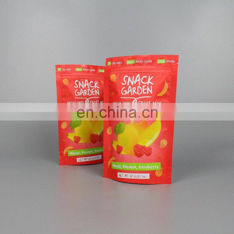 Silver mylar bag custom stand up pouch for tea ,coffee , snack