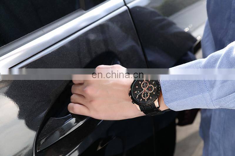 CURREN 8334 Men Quartz Chronograph Business Watches Fashion Stainless Steel Auto Date Casual Wristwatch