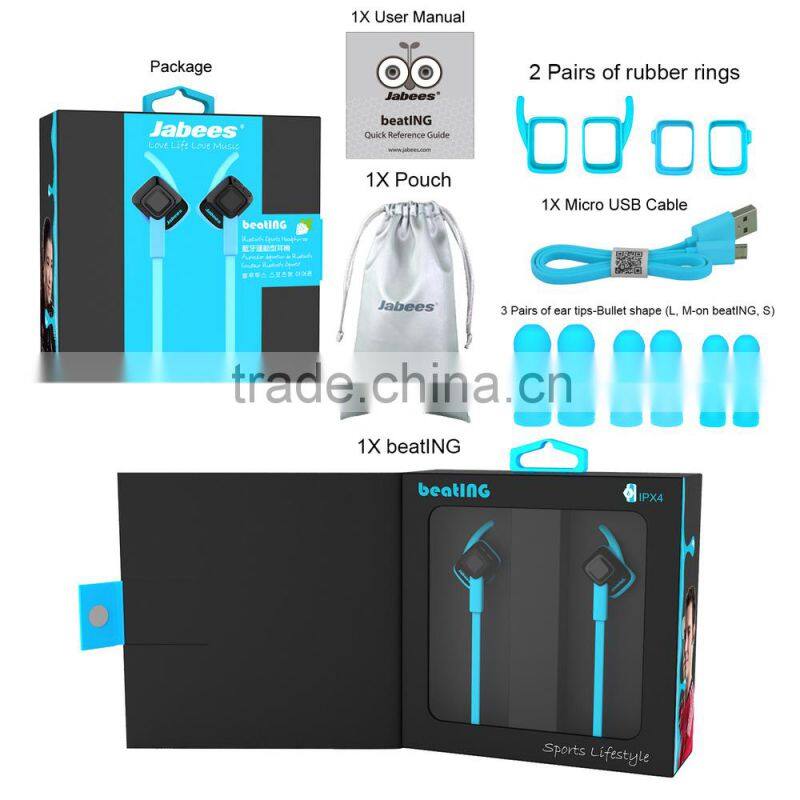 High quality wireless neckband stereo waterproof sport bluetooth ear buds for samsung