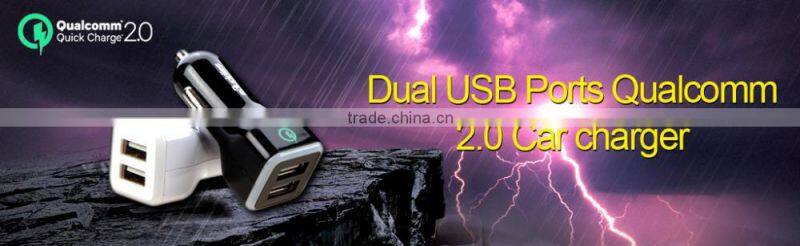 36 Watt Qualcomm Certified Quick Charge 3.0 Dual USB Car Charger with Quick Charge 2.0 Technology for Samsung S6 Edge Note 5