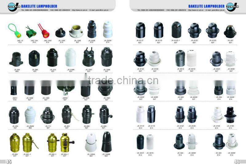 factory direct sales e27 edison screw bakelite lampholder with CE approved
