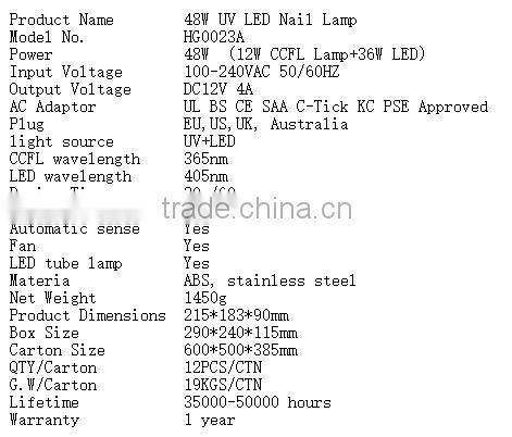 48W Sensor Portable LED UV Nail lamp LED Nail Dryer CCFL LED light Nail dryer