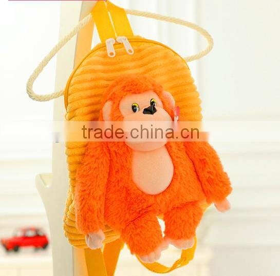 plush monkey backpack/plush monkey bag/plush monkey bag toy