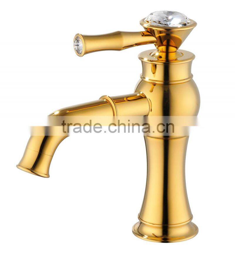 Fancy bathroom faucet brass body high lever modern design