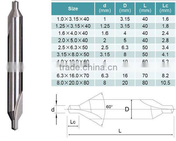 CNC Cutting Tools Solid Carbide Straight Shank Center Drill Bit