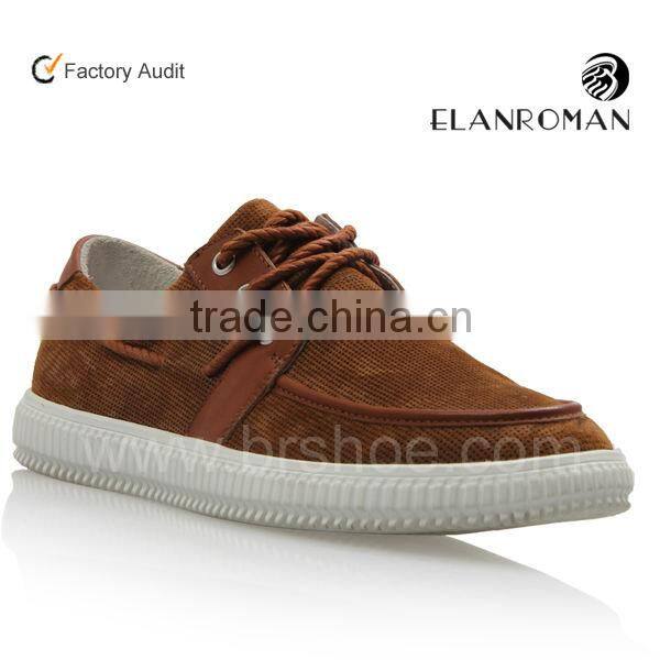 Suede casual mens flat rubber sole shoes