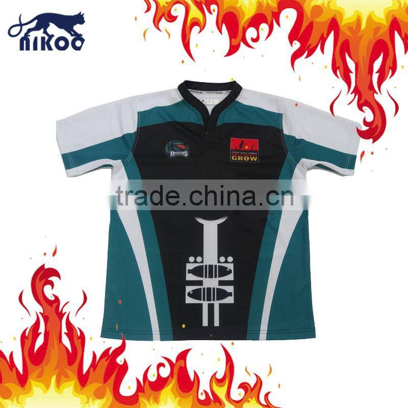 Full sublimated with custom logos cheap rugby jersey wear