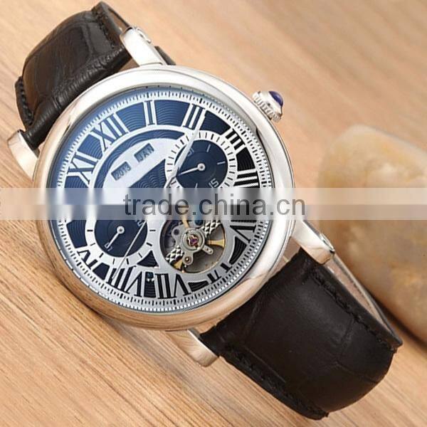 2015 popular men's automatic movt cheap chronograph watch