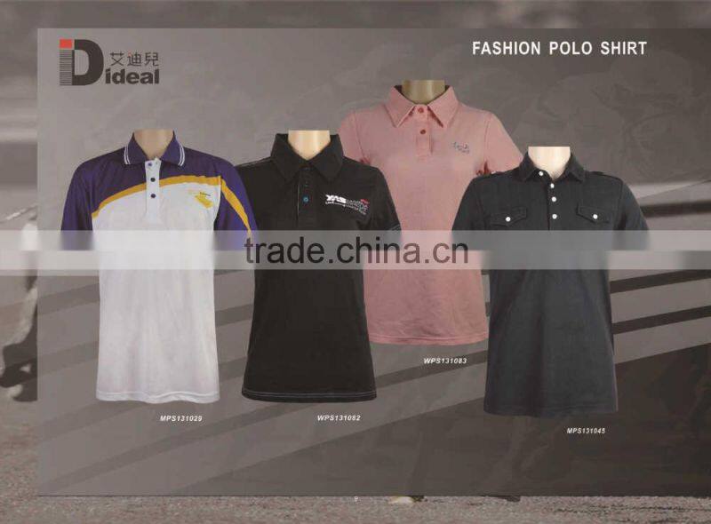 100% polyester zipped mandarin collar raglan sleeve man polo t-shirt